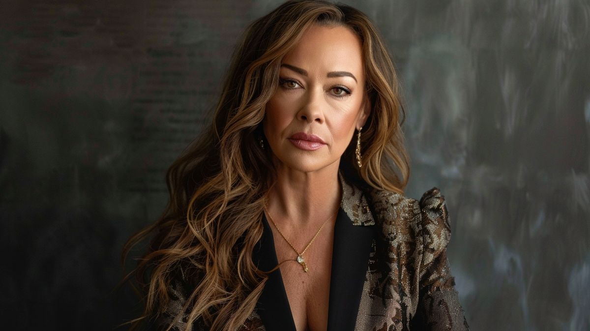 Leah Remini lächelt auf einer Veranstaltung, die ihr beeindruckendes Vermögen zeigt