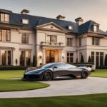 Luxuriöse Villa mit weitläufigem Rasen, einem High-End-Sportwagen in der Auffahrt und einem Privatjet am Himmel - Madison Beer Vermögen