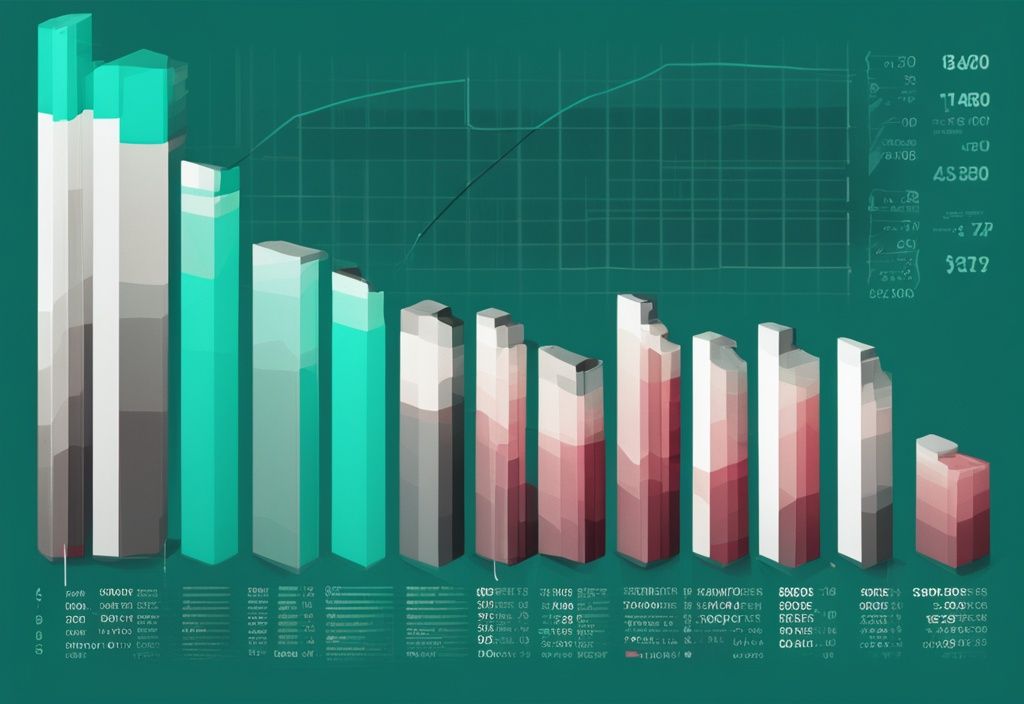 Moderne digitale Malerei mit Balkendiagramm der Top 10 Verdiener Deutschlands und deren Einnahmen, Hauptfarbe Türkis.