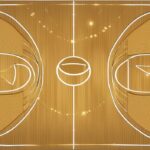 Goldener und diamantener Basketballplatz, der Reichtum und Erfolg im Sport symbolisiert, in Verbindung mit Dennis Schröder Vermögen.