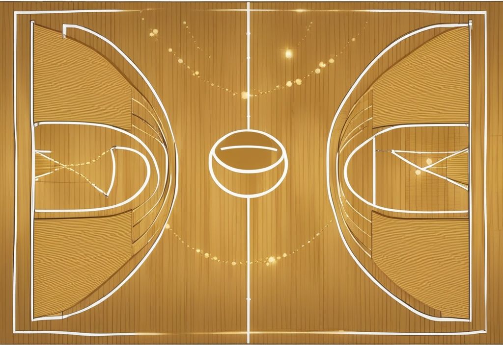 Goldener und diamantener Basketballplatz, der Reichtum und Erfolg im Sport symbolisiert, in Verbindung mit Dennis Schröder Vermögen.